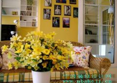 米黄味道温馨的家庭装修图片欣赏地中海客厅装修图片