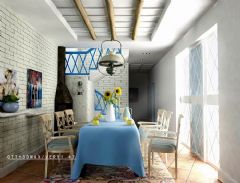 一套希腊风情的设计地中海风格餐厅装修图片