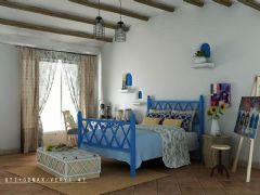 一套希腊风情的设计地中海风格卧室装修图片